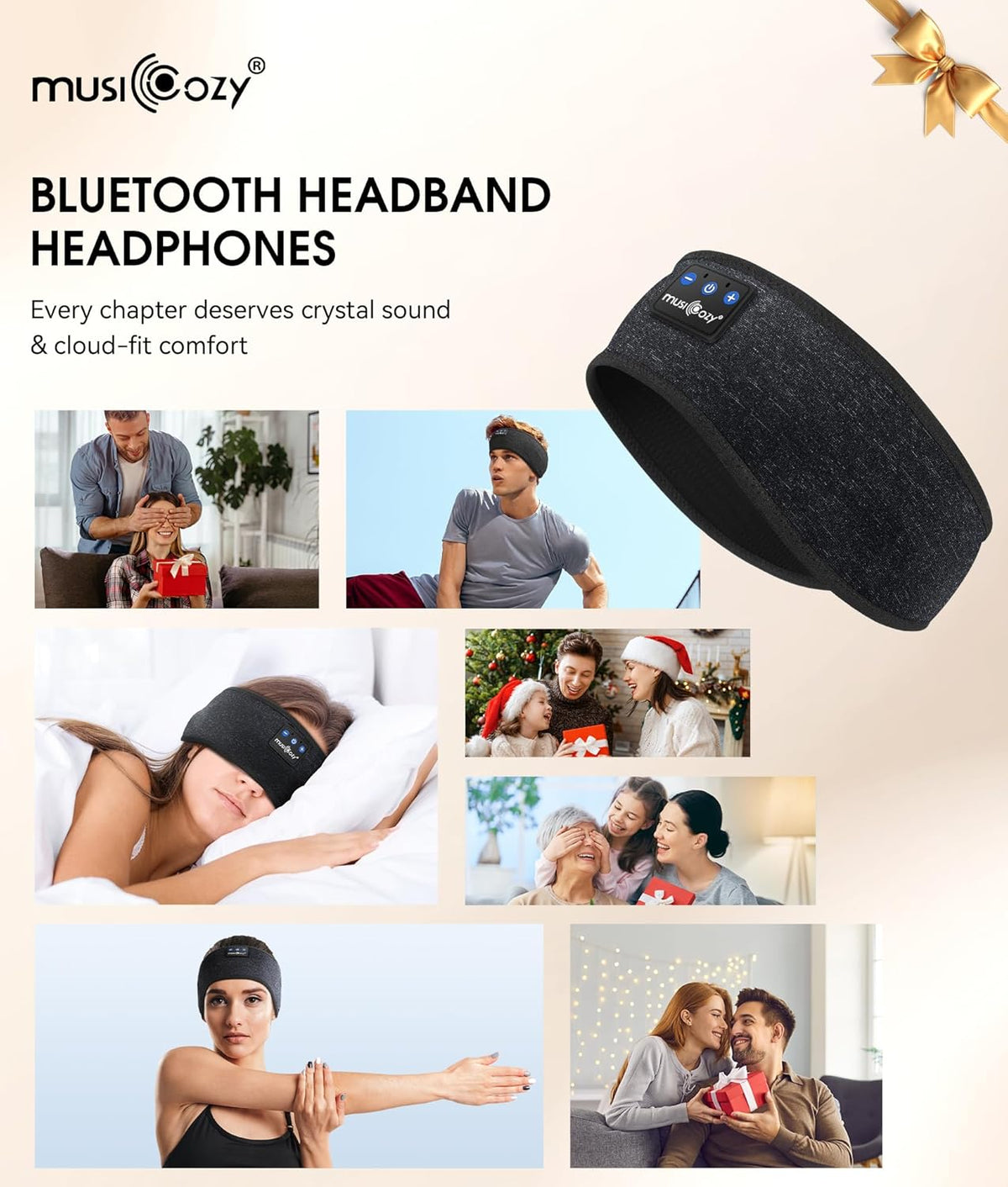 Bluetooth 5.4 Wireless Sleep Headphones Headband for Sports and Audio