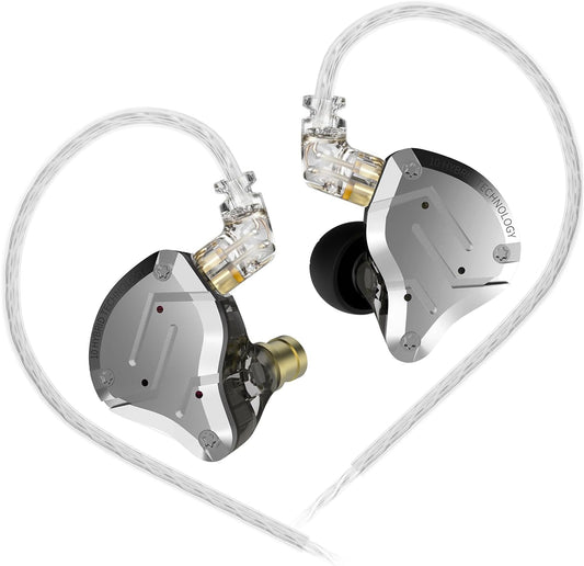 KZ ZS10 Pro Premium In-Ear Monitors - High-Fidelity Gaming Earbuds with 4BA & 1DD Drivers, Upgraded Detachable Cable (Black, No Mic)