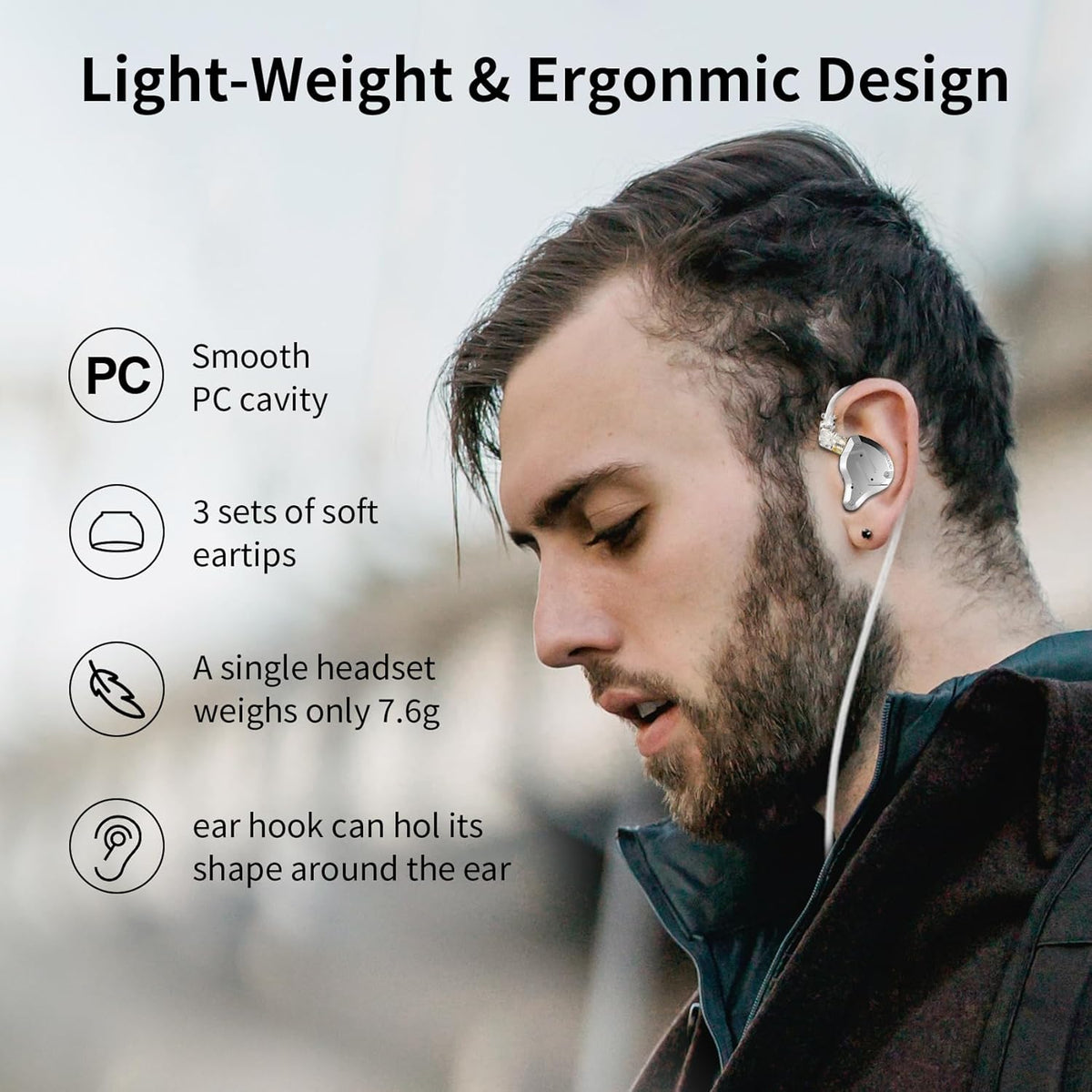 KZ ZS10 Pro Premium In-Ear Monitors - High-Fidelity Gaming Earbuds with 4BA & 1DD Drivers, Upgraded Detachable Cable (Black, No Mic)