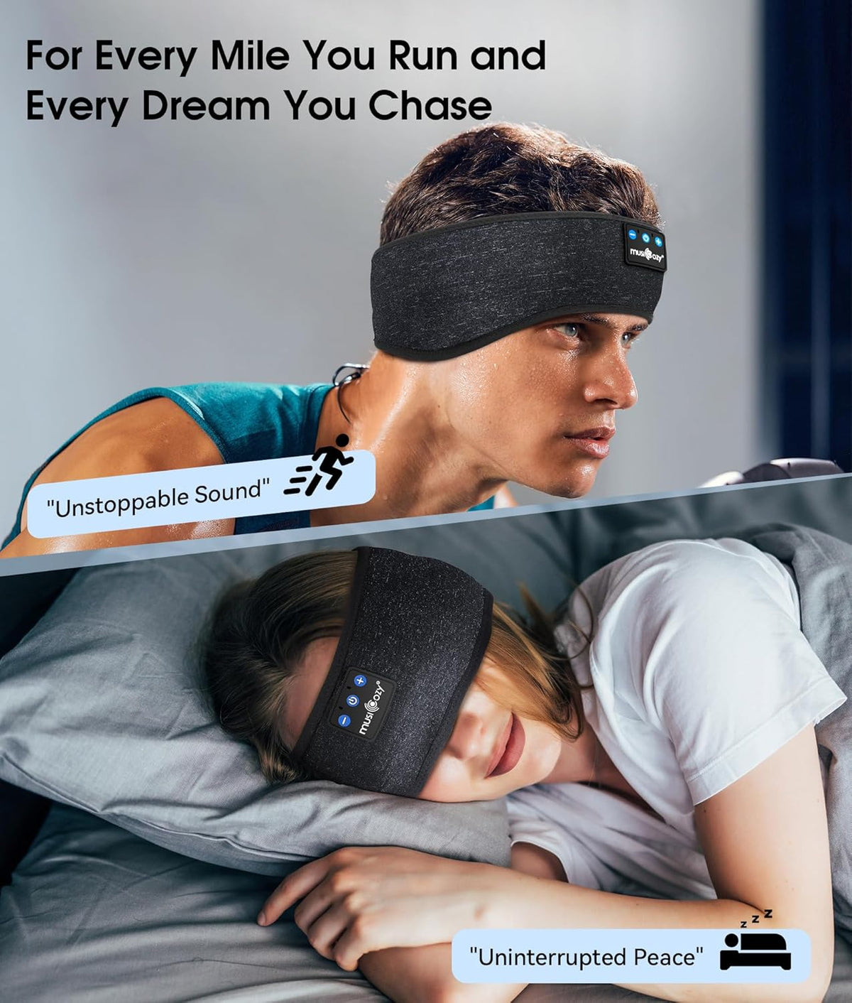 Bluetooth 5.4 Wireless Sleep Headphones Headband for Sports and Audio